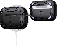 ESR Cyber Tough mit HaloLock Case Apple AirPods Pro (2. Generation 2023, 2. Generation 2022, 1. Generation 2019) Zwart MagSafe compatible, Met polsband,