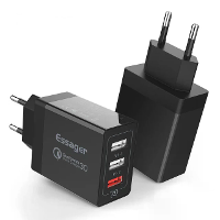 ESSAGER 30W 3 poorts USB oplader 3USB A QC3.0 2.0 Snellader Wandoplader Adapter EU stekker voor iPhone 16 15 Pro 14 13 P