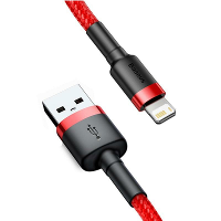Baseus 2.4A USB A naar iP kabel Snelle oplaad  en gegevensoverdracht Nylon gevlochten kernlijn 0.5M/1M/2M/3M lang voor i