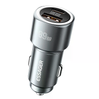 ESSAGER ES CC16 89W 2 poorts USB PD auto opladeradapter USB A+USB C PD QC3.0 Ondersteuning FCP SCP VOOC snelladen voor i
