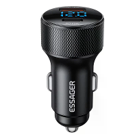 ESSAGER ES CC21 45W 2 Poort USB PD Autolader Adapter USB A+Type C PD3.0 QC3.0 Ondersteuning FCP AFC iP2.4 Snelladen met