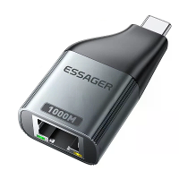 Essager ES OTG22 Ethernet adapter 1000/100Mbps RJ45 naar Type C connector verlenging voor pc,tablet,laptop,projector Gig