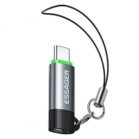 ESSAGER ES OTG35 Slimme Uit Schakeladapter 5A 100W Adapter Opladen USB C Mannelijk naar USB C Vrouwelijk Converter met A