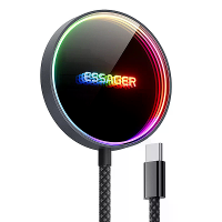 ESSAGER ES WC17 15W Magnetische Draadloze Oplader Snelle Magnetische Draadloze Oplader Pad met RGB licht voor iPhone 17