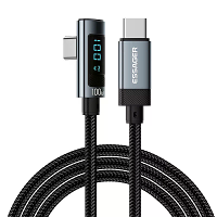 ESSAGER ES X47 5A 100W Type C naar Type C Digitale Weergave Kabel PD Snelladen Gegevensoverdracht Koperen Kern Lijn 1M/2