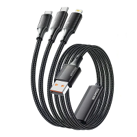 ESSAGER ES X50 7A 100W USB A naar Micro/iP/Type C Kabel Snelle Oplaadgegevensoverdracht Koperen Kernlijn 1.2M Lang voor