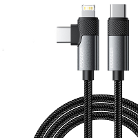 ESSAGER ES X59 65W Type C naar Type C+iP Kabel PD Snelladen Gegevensoverdracht Koperdraad 1M/2M Lang voor iPhone 15 Plus
