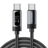 ESSAGER ES X64 5A PD100W Type C naar Type C Digitale Weergavekabel PD3.0 QC4.0/3.0 FCP Snelladen Gegevensoverdracht Tin 