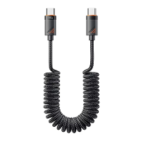 ESSAGER ES X66 3A/5A 60W/100W Type C naar Type C Veerkabel PD3.0 QC4.0/3.0 FCP Snelladen Gegevensoverdracht Tin gecoat K