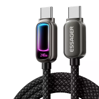 ESSAGER ES X81 240W Type C naar Type C RGB kabel QC PD SCP FSP Snelle oplading Gegevensoverdracht Verdikte koperen kernl