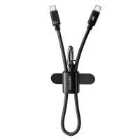 ESSAGER ES X83 3A 60W Type C naar Type C Lanyard kabel Snelle opladen Gegevensoverdracht Koperkern Lijn 0,3 m Lang voor