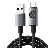 ESSAGER ES X89 6A 120W USB A naar USB C Digitaal displaykabel Snelladen Gegevensoverdracht Koperen kernlijn 0,25 m/1 m/2
