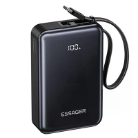ESSAGER F2026 Pro PD65W 77Wh 20000mAh Slimme LED Digitale Weergave Power Bank Komt met Type C kabel Externe Batterij Voe