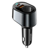 ESSAGER F755 120W 3 poorts USB PD autoladeradapter USB A + Type C + 85W uitbreiding poort ondersteunt QC3.0 PD3.0 AFC FC