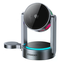 ESSAGER T50 Qi2.2 3 In 1 Magnetische Draadloze Oplader 25W Snelle Draadloze Oplader Standaard voor Smartphones voor iPho