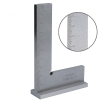 ETOPOO 100x70mm Machinist Engineer Vierkant 90 Grad Hoekliniaal met Zitting Houtbewerking Scribingsliniaal voor Nauwkeur