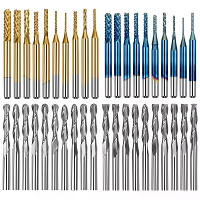 [EU/BR Direct]TWO TREES 4 Types 40PCS Eindfrees Set 3.175Mm Schacht Carbide CNC Freesbits voor Hout Metaal Graveren Free