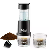 [EU Direct] BioloMix 2 in 1 Handmatige Espresso Koffiemachine Warm/Koud Draagbare Koffiemaker voor NS Capsules & Gemalen