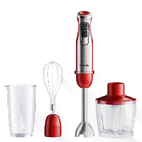 [EU Direct] BioloMix BHB1200 4 in 1 Handstaafmixer 1200W RVS Staafmixer met Hakmolen Smoothiebeker IJsbladen voor Babyvo