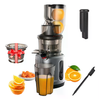 [EU Direct] BioloMix Koudperssapextractor met 75 mm vulbuis 200W 40 65RPM Masticating Sapextractor Geschikt voor Hele Vr