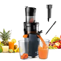 [EU Direct] BioloMix Slowjuicer Machine met 78 mm Voertube 200W 40 65RPM Masticerende Sap Extractor BPA vrij Tritan Past