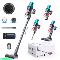 [EU Direct] BlitzHome® BH AW10 telescopische snoerloze handstofzuiger, 35kPa krachtige zuigkracht, borloze motor, LCD di