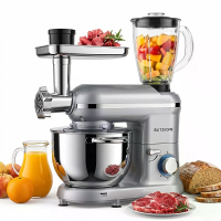 [EU Direct] BlitzHome® BH SM10 1900W 5 in 1 Staande Mixer met 6L RVS kom, Maalmachine, 1,5L Glazen Blender, Draadloos Sa