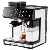 [EU Direct] BlitzHomeu00ae CM5710 All in One Espresso Coffee Machine with Ingebouwde molen Dubbel boiler, Automatic Milk
