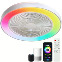 [EU Direct] BlitzWill® BW CFL5 Smart RGB Ceiling Fan Light Dimmable 4800LM 6 Speed Quiet DC Motor Remote & APP Control W