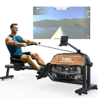 [EU Direct] Bominfit FR60 Indoor Professionele Water Roeimachine   28L Tank met 470N Weerstand, 6 Niveaus, 160KG Capacit