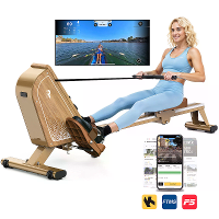 [EU Direct] Bominfit OR3WB Magnetische Roeimachine   FSC Eco vriendelijk Hout Gecertificeerd, 2 Ultra stille Vliegwielen