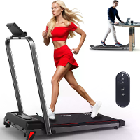 [EU Direct] Bominfit P100 Pro 2 in 1 Oplie tredenloopband met 4% helling, topsnelheid 10 km/u, helder LED display met af