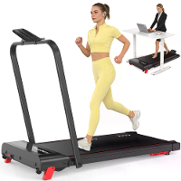 [EU Direct] Bominfit P300 2 in 1 Opvouwbare Loopband met 4% Hellingshoek   Topsnelheid 10 km/u, 2.5PK Stille Motor, LED 