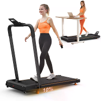 [EU Direct] Bominfit Q29 1B 2.5PK 2 in 1 Onder Bureau Vouw Treadmill   12km/u Snelheid | 10% helling | Tablet Houder | 1