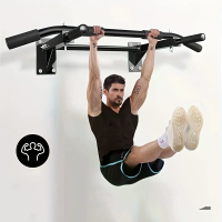 [EU Direct] Bominfit Wandgemonteerde Klimmbalk Heavy Duty Multi Grip Chin Up Bar Bovenlichaamstrainingsstation met oogje