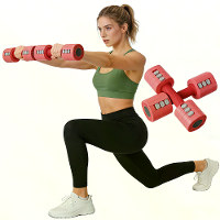 [EU Direct] Bominfit YL04 Verstelbare Slimme Halterset (1 2,5 kg Paar)   Retro Rode Multi Gewichts Handgewichten voor Vr