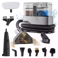 [EU Direct] C688C 1800W Stoom Stofzuiger voor Stoffen, 17000Pa Sterke Zuiging, Dubbele Watertank, 1100ML Schone Water &