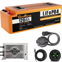 [EU Direct] Cloudenergy 72V Golfcart LiFePO4 batterij 76,8V 120Ah 9216Wh 250A BMS 6000+ cycli bluetooth touchscreen IP67