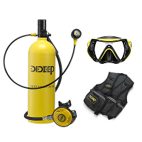 [EU Direct] DIDEEP 2L Duikfles Duikvest Bril Zuurstofcilinder Tank Set Snorkelen Apparatuur Ondersteunt tot 35 minuten O