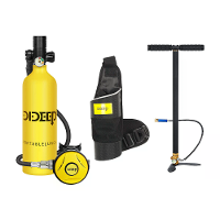 [EU Direct] DIDEEP Mini Duikfles Set 1L Draagbare Longfles voor Onderwaterademhaling Herbruikbare Zuurstoffles tot 20 Mi