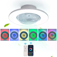 [EU Direct] Elfeland 100W 56 cm Slim LED Plafondventilator Licht Met RGB Ambient Licht 3 Kleurtemperaturen 360° Draaibaa
