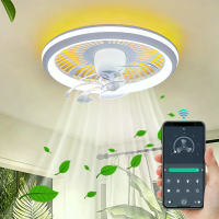 [EU Direct] Elfeland 80W 48cm Slim plafondventilator met licht met 3 kleuren temperatuur 360° roterend 6 snelheden wind