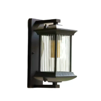 [EU Direct] Elfeland Buitenshuis Wandschijnwerper LED Wandlamp IP54 Waterdicht Aluminium 3000K Warm Licht Glazen Kap Ext