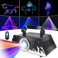 [EU Direct] Elfeland RGB animatieprojector met afstandsbediening DMX512 beam effect bereik van 10 m 9 vooraf ingestelde