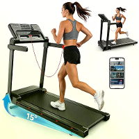 [EU Direct] Formill FT54 Opvouwbare Loopband met 15% Automatische Hellingshoek,Topsnelheid 14 km/u,3,0PK Motor,Hartslag