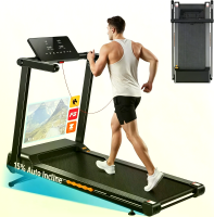 [EU Direct] Formill FT60 vouwbare loopband met 15% automatische helling, appverbinding, 14 km/u 2 in 1 wandelmat voor th