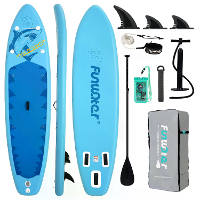 [EU Direct] FunWater 335*84*15CM Belastbaarheid 165KG+ Opblaasbaar Stand Up Paddle Board Voor Solo Avontuur 2+1 Gezins T