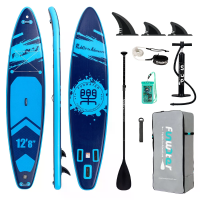 [EU Direct] FunWater 385X85X15CM Langer en wijder SUP voor solo of 2+1 gezinsavontuur Belasting 230KG Met aangepast padd