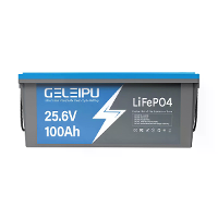 [EU Direct] GELEIPU 24V 25,6V 100Ah LiFePO4 batterij, 2560Wh oplaadbare lithiumbatterij met ingebouwde 100A BMS, perfect