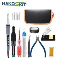 [EU Direct] HANDSKIT Digitale LED soldeerbout kit 90W 100 480°C Precisiecontrole Siliconedraad Compleet assortiment acce